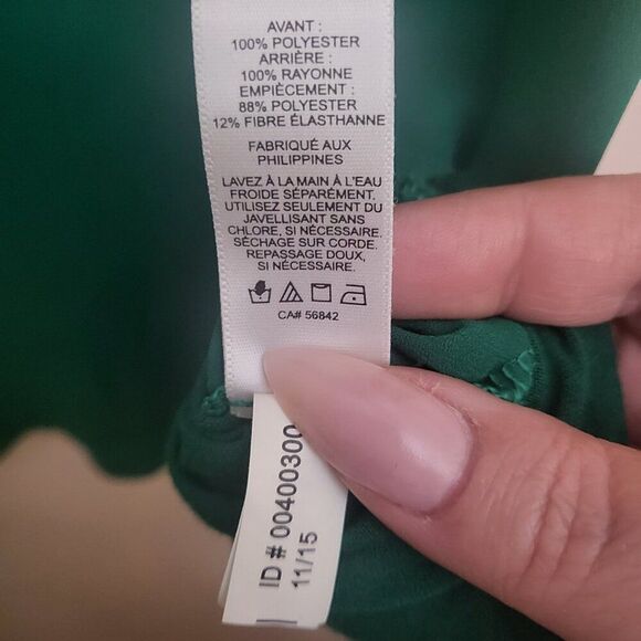 Express Green Sleeveless Chiffon Embellished Black Net Tank Top - Picture 7 of 7